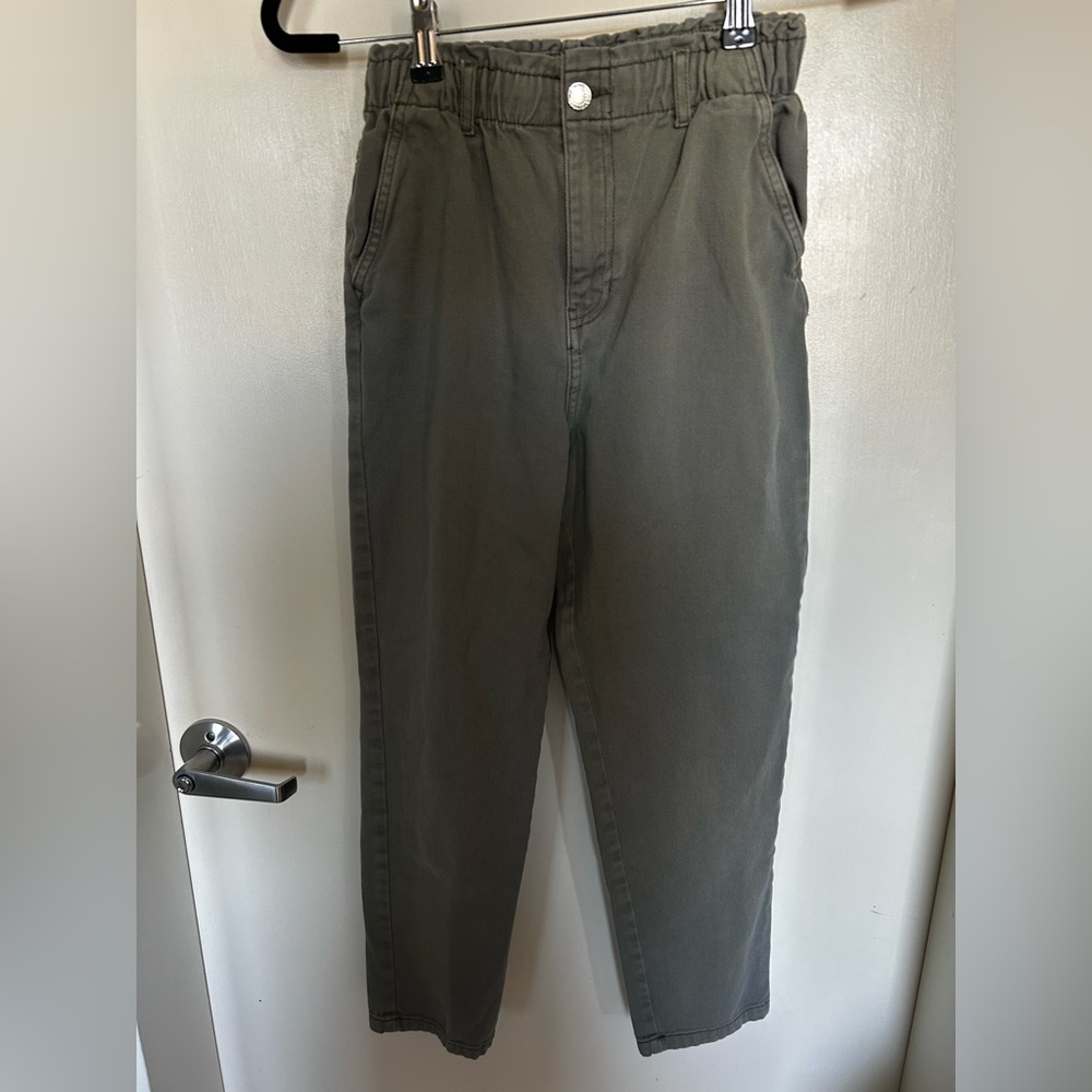 H&M unisex kids green cargo-type pants